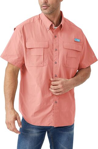 قمصان رجالية لصيد الأسماك بأكمام قصيرة من Tuna - عامل حماية من الشمس 50+ للحماية من الشمس، سريع الجفاف، مقاوم للماء، للتخييم في الهواء الطلق in Kuwait