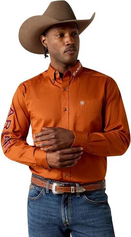 ARIAT Men's Team Logo Lightweight Twill Fitted Shirt in Saudi Arabia