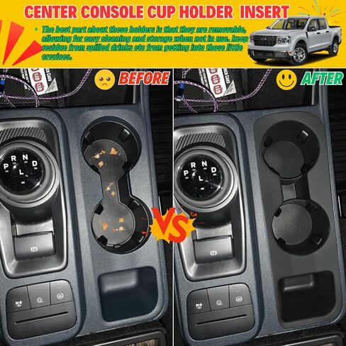 4PCS Front Rear Door Handle Storage for 2025 2024 2023 2022 Ford Maverick Hybrid XLT Car Door Side Organizer Trays Pocket Inserts Interior Accessories - Black TPE with Rubber Liner in Kuwait