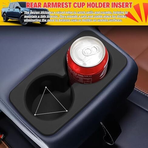 4PCS Front Rear Door Handle Storage for 2025 2024 2023 2022 Ford Maverick Hybrid XLT Car Door Side Organizer Trays Pocket Inserts Interior Accessories - Black TPE with Rubber Liner in Kuwait