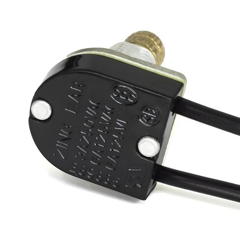 ZE-106 E89885 استبدال مفتاح المصباح الدوار طقم إصلاح إيقاف التشغيل 2 سلك 6A125VAC 3A250VAC لمصابيح الطاولة، ومصابيح عمود الشعلة الأرضية وأضواء المظلة - ساق 5/8 بوصة in Saudi Arabia