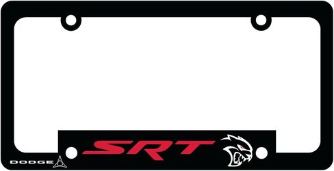 Dodge SRT Hellcat Redeye License Plate Frame – Made in USA | Polypropylene Plastic 6.125" x 12.25" Fit | Red Rhombus & Supercharged Design by Detroit Shirt Company in Saudi Arabia