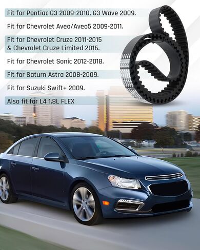 Engine Timing Belt Fit for Chevy Cruze 2011-2015 for Cruze Limited 2016 for Sonic 2012-2018 for Aveo/Aveo5 2009-2011 Fit for Saturn Astra 2008-2009 Fit for Pontiac G3 2009-2010 Replace T338 24422964 in Saudi Arabia