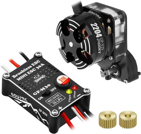 GOUPRC 2204 2400KV Brushless Outrunner Motor with Transmission & 30A Brushless Esc for SCX24 RC Crawler Axial 1/24 RC Car Truck in Saudi Arabia