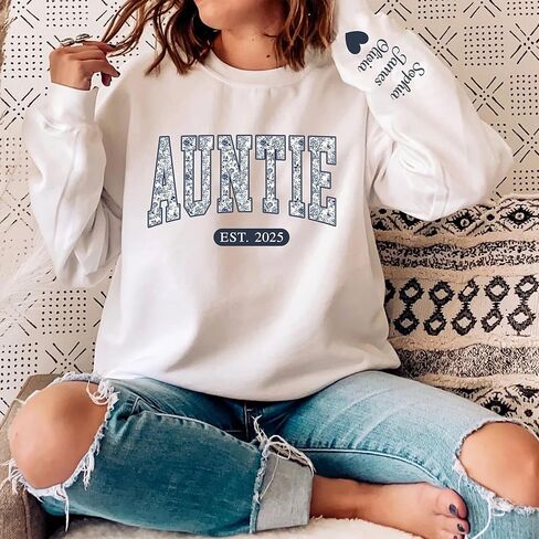 Personalized Grandma Gigi Nana Mimi Mama Sweatshirt – Pattern Toile Floral Letters, Custom Name & EST Gift for Christmas in Saudi Arabia