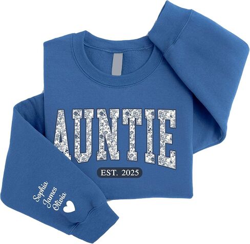 Personalized Grandma Gigi Nana Mimi Mama Sweatshirt – Pattern Toile Floral Letters, Custom Name & EST Gift for Christmas in Saudi Arabia