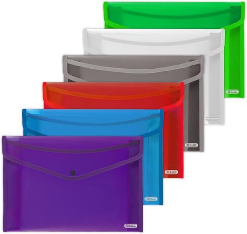 BAZIC Products Plastic File Folder, Legal Size File Folders V-Flap, Home Office School Supplies, Portable Paper Organizer for Receipts Bills Documents, 6-Pack in Saudi Arabia