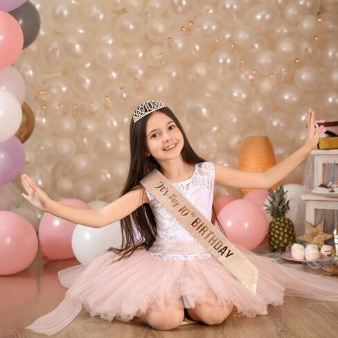 Semato 10th Birthday Decorations for Girl Sash and Crown Kit Rose Gold 10 Year Old Girl Birthday Gifts for Her Party Supplies in Saudi Arabia