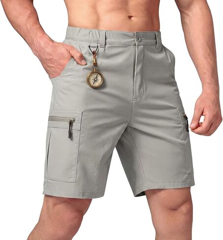 Heyfanee Mens Hiking Cargo Shorts Ripstop Quick Dry Lightweight Shorts 9 Inch Inseam in Saudi Arabia