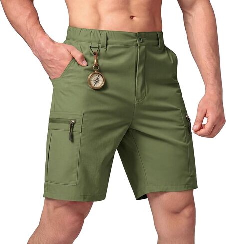 Heyfanee Mens Hiking Cargo Shorts Ripstop Quick Dry Lightweight Shorts 9 Inch Inseam in Kuwait