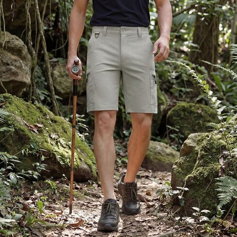 Heyfanee Mens Hiking Cargo Shorts Ripstop Quick Dry Lightweight Shorts 9 Inch Inseam in Saudi Arabia