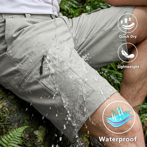 Heyfanee Mens Hiking Cargo Shorts Ripstop Quick Dry Lightweight Shorts 9 Inch Inseam in Saudi Arabia