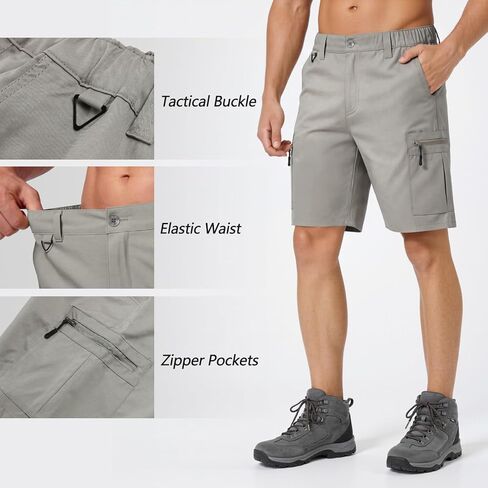 Heyfanee Mens Hiking Cargo Shorts Ripstop Quick Dry Lightweight Shorts 9 Inch Inseam in Saudi Arabia