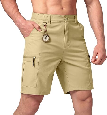 Heyfanee Mens Hiking Cargo Shorts Ripstop Quick Dry Lightweight Shorts 9 Inch Inseam in Saudi Arabia