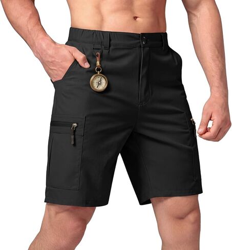 Heyfanee Mens Hiking Cargo Shorts Ripstop Quick Dry Lightweight Shorts 9 Inch Inseam in Saudi Arabia