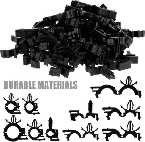 290Pcs Car Wire Harness Routing Clip Assortment Kit, Wire Routing Clips Enduring Nylon Retainer Car Clips Replacement Parts for Most Cars Auto 5 Different Sizes (Black) in Saudi Arabia