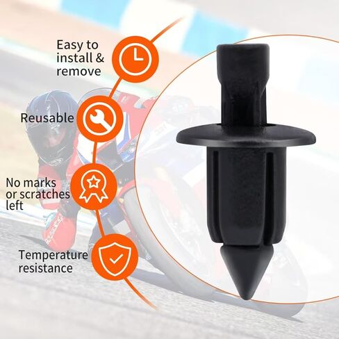 SECLUDE 20PCS M6 Fender Clip Retainer Bumper Fasteners Rivets Clips Push Rivet Pins Bolt Flare Clip Compatible with Honda Kawasaki Suzuki GSX-R Yamaha YZF R1 R6 in Kuwait