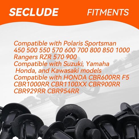 SECLUDE 20PCS M6 Fender Clip Retainer Bumper Fasteners Rivets Clips Push Rivet Pins Bolt Flare Clip Compatible with Honda Kawasaki Suzuki GSX-R Yamaha YZF R1 R6 in Kuwait