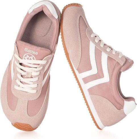 Fashion Sneakers for Women Wide Width Casual Sneakers Genuine Leather Walking Shoes Trendy Lightweight Comfort Lace-Up Non Slip for Outdoor with Memory Foam Insole in Kuwait