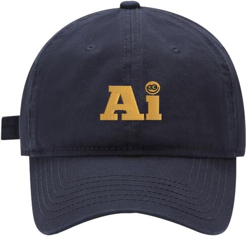 Mens Baseball Caps Embroidered AI with Smile SmaiAdjustable Dad Hat Washed Cotton in Kuwait