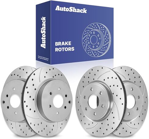 AutoShack Front Vented & Rear Vented Brake Rotors 4-PC Set Replacement for 2005-2012 Nissan Pathfinder in Saudi Arabia