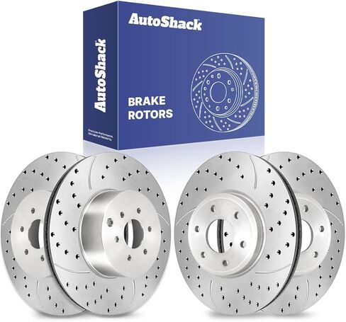 AutoShack Front Vented & Rear Vented Brake Rotors 4-PC Set Replacement for 2005-2012 Nissan Pathfinder in Saudi Arabia