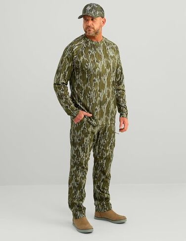 قميص Nomad الرجالي Mirage بأكمام طويلة، قميص صيد عالي الأداء، Mossy Oak Bottomland، مقاس كبير in Saudi Arabia