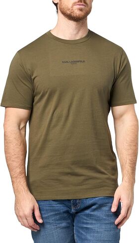 KARL LAGERFELD Mens Short Sleeve Karl Logo Crewneck Regular Fit T-Shirt in Saudi Arabia