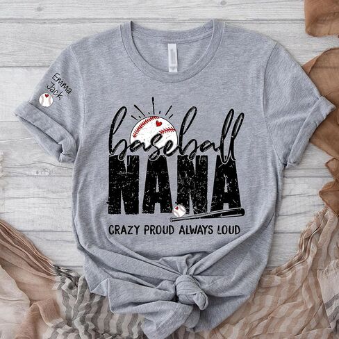 Personalized Baseball Nana Shirt, Custom Name Baseball Tee for Grandma, Funny Game Day Graphic Shirt, Proud Nana Gift, Custom Baseball Mom Shirt in Kuwait