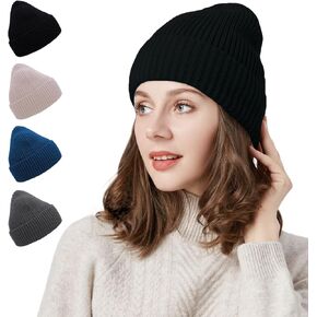 قبعة شتوية من Kolti للرجال والنساء، قبعة صغيرة دافئة ناعمة متماسكة قبعة تزلج ذات أساور بأساور in Kuwait