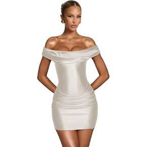 Mollyevers Short Satin Homecoming Dresses for Teens 2026 Off The Shoulder Ruched Mini Tight Prom Cocktail Dress in Kuwait