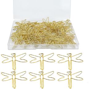 50Pcs Clips for Paper, Gold Dragonfly Paperclips, Cute Paper Clips for Office, School & Personal Material Organization, Desk Accessories, School Supplies. in Saudi Arabia