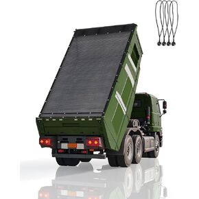 قماش القنب الثقيل مقاس 7 × 14 بوصة من FoundGo Mesh Tarp مع الحلقات ونظام تدفق الهواء و4 أسلاك مرنة وجيبين لاستبدال غطاء سرير الشاحنة in Kuwait