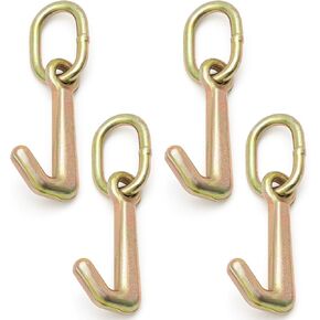 2 Pcs 5/16" G70 Mini J Hook with Link Auto Tie Down Mini J Hook 4700-5400 Lbs Breaking Strength Workload J Hooks Towing for Trailers, Heavy-Duty Tow Trucks, Towing Trucks, Dump Trailers in Saudi Arabia