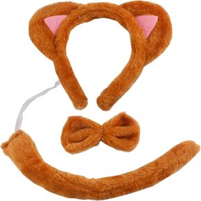 فو الفراء ذيل ليوبارد الأذن مجموعة عصابات رأس آذان القط الكبار هالوين عيد الميلاد أنيمي حفلة يتوهم تأثيري حلي in Kuwait