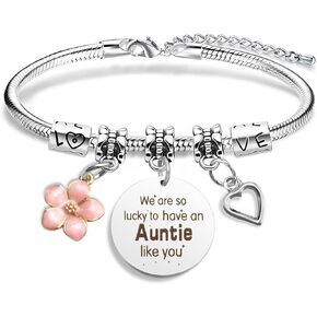 Auntie Gift Ideas,Mothers Day Gifts for Aunt Mothers Day Gifts for Aunts Birthday from Niece Nephew Valentines Mother'sDay Gift for Aunt Christmas Presents for Aunty Retirement Bracelet in Kuwait
