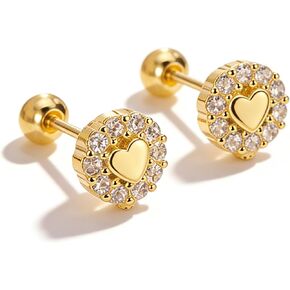Heart Titanium Earrings Tragus Piercing Jewelry Gold Screw Back Earrings For Women Earring Studs in Kuwait