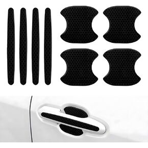 8 Pieces Universal Car Door Handle Protector Self-Adhesive Scratch Guard for Most Cars SUV Truck Waterproof Paint Protection with Dense Hexagonal Honeycomb Grid Textures Black in Kuwait