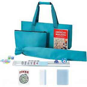 American Mahjong Game Set, 166 Light Green Tiles, 4 All-in-One Color Rack/Pushers, Complete Mahongg Tile Set, Light Green Carrying Bag in Kuwait
