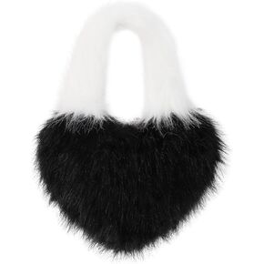 فروي فو الفراء على شكل قلب حقيبة كتف صغيرة أزياء رقيق غامض أفخم حقيبة يد يؤرخ in Kuwait