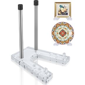 2 pack Acrylic plate holders for displaying, Adjustable dish display stand suitable for Display Plates Photos Holder Picture Frames or Other Items at Weddings, Birthdays, Home Decoration, Tables. in Saudi Arabia