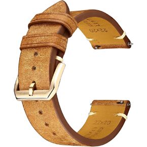 Leather Watch Straps with Quick Release, Italian Top Grain Sanded Calfskin Watch Bands, Hand-Stitched Vintage Style Watchband Replacements for Men, Women 18mm 19mm 20mm 21mm 22mm 23mm 24mm in Saudi Arabia