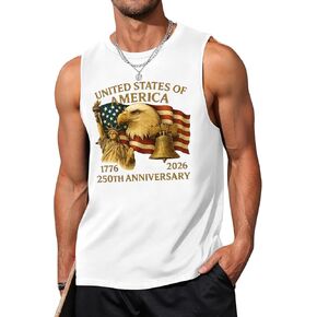 250th Anniversary USA Shirt for Men Patriotic Bald Eagle Tank Tops 4th of July T-Shirt Memorial Day Tops in Kuwait