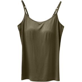 Tank Tops Women Built-in Bra Tanks Adjustable Spaghetti Strap Camisole Tops 2026 Summer Shelf Bra Basic Undershirts in Saudi Arabia