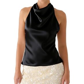 Women's Silk Satin Tank Tops Sexy Halter Neck Backless Y2k Camisole Summer Going Out Tops Streetwear in Kuwait