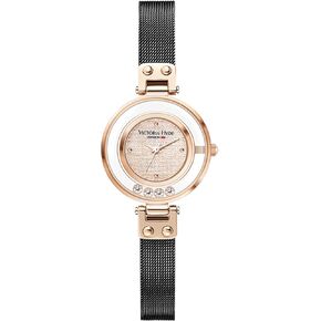 VICTORIA HYDE Small Dial Women Watches, Black Mesh Band Watches for Women in Kuwait