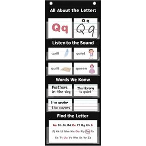 مخطط جيب لتعلم الحروف الأبجدية للفصل الدراسي والمدرسة المنزلية، ملصق حائط تعليمي مقاس 74 × 28.5 سم لممارسة الكتابة اليدوية وأصوات الحروف والصوتيات وأساسيات القراءة in Kuwait