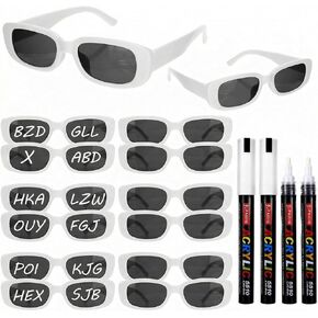 12 Pairs Sunglasses Bulk with 5 Pcs Marker Pens Adult Party Favors DIY Birthday Wedding Graduation Favors in Saudi Arabia