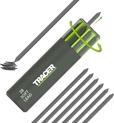 Tracer Tough Construction Pencil Replacement Leads Set - 6 x 5.2mm Graphite Leads for the Tough Pencil. Set of 6 refills in Kuwait