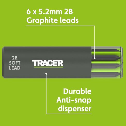 Tracer Tough Construction Pencil Replacement Leads Set - 6 x 5.2mm Graphite Leads for the Tough Pencil. Set of 6 refills in Kuwait